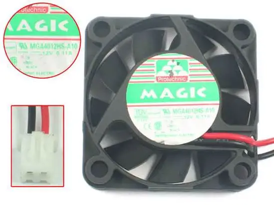 

Magic MGA4012HB-A10 DC 12V 0.11A 40x40x10 мм 2-проводной Вентилятор охлаждения сервера