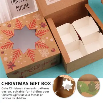 

6/10/12Pcs Box Premium Cute Creative Portable Durable Dessert Box Cupcake Container Christmas Gift Boxes for Home Shop Party