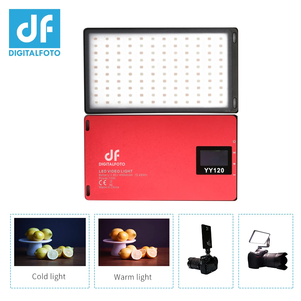 

DF YY120 LED 10W Bi-color Dimmable ultra Thin Panel light for vlogging video DSLR YouTube photo studio