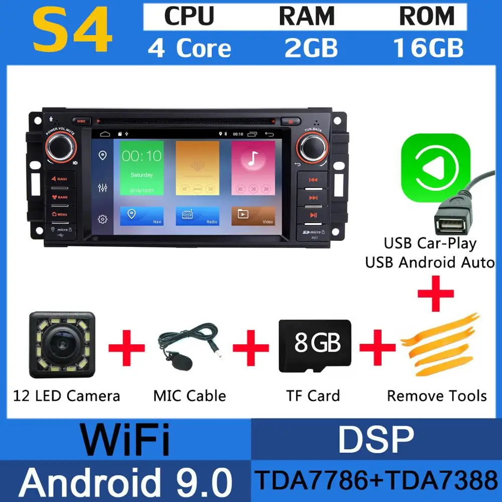 PX6 4G+ 64G Android 9,0 Автомобильный DVD радио gps для Jeep Wrangler Компас Commander Cherokee Dodge caliber путешествие Liberty CarPlay DSP - Цвет: MTK USB CarPlay