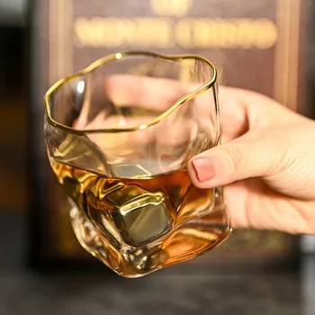 

Twisted Shape Bar Whiskey Beer Transparent Cup Barware Short Wine Glass Kitchen Dining Bar Whiskey Glass Lot Stocked