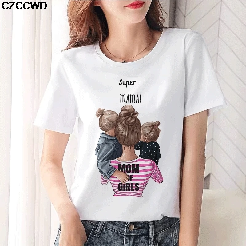 Mother's Day Gift Summer Casual Women T-shirts Ulzzang Streetwear Kawaii Print Tshirt Korean Tops Harajuku Short Sleeve T Shirt