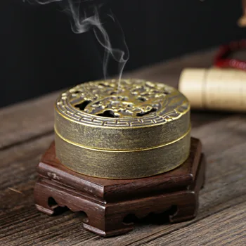 

Retro Incense Burner Buddha Creative Ceramic Brass Smoke Diffuser Ornaments Yellow Incienso Quemador Home Decoration BE50IN