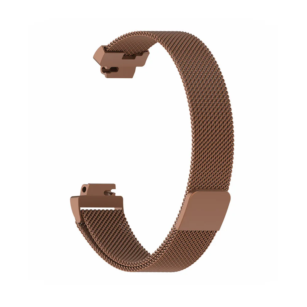 Browm For Fitbit Inspire HR / ace2 Band Replacement Milanese Loop Magnetic Stainless Steel Strap Bracelet Betl for Fitbit Inspire - Цвет ремешка: Browm