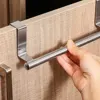 1pc Stainless Steel Towel Rack Bathroom Towel Holder Stand Kitchen Cabinet Door Hanging Organizer Shelf Wall Mounted Towel Bar 3
