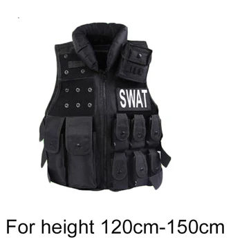 

Children Outdoor Tactical Nylon Vest Security Waistcoat Training Protective Vest Black