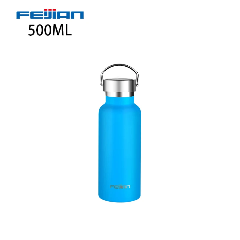 FEIJIAN термос из нержавеющей стали с двойными стенками, термос с вакуумной изоляцией, герметичная Спортивная бутылка для воды, Стандартный рот - Цвет: 500ml only bottle