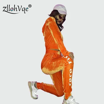 

Zllohvqe Tracksuit Sport Long Sleeve And Trousers 2 Pieces Set Sweatsuit Sports Suit WomenSport Fitness Suit