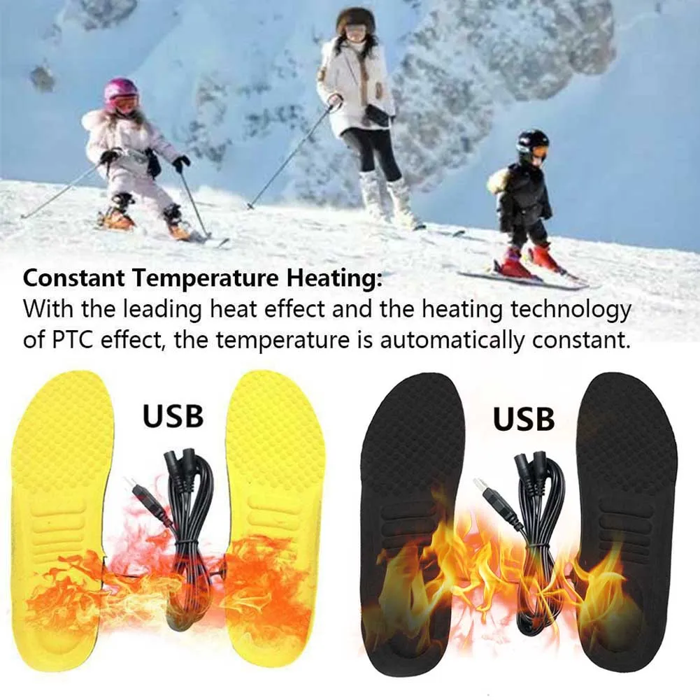 1 пара подушечек с зарядкой от usb, для спорта, кемпинга, Электрический Мягкий зимний утеплитель для ног, для катания на лыжах, теплая стелька