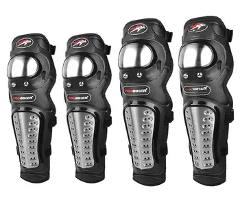 

4 Pcs/ Set Motorcycle Protector Knee Pads Elbow Protector Stainless Steel Cross-country