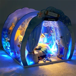Juguetes de regalo para niñas, Hut artesanal de aguas profundas, idioma secreto, Material de modelo de Casa ensamblada a mano, iluminación creativa, hermoso regalo de cumpleaños