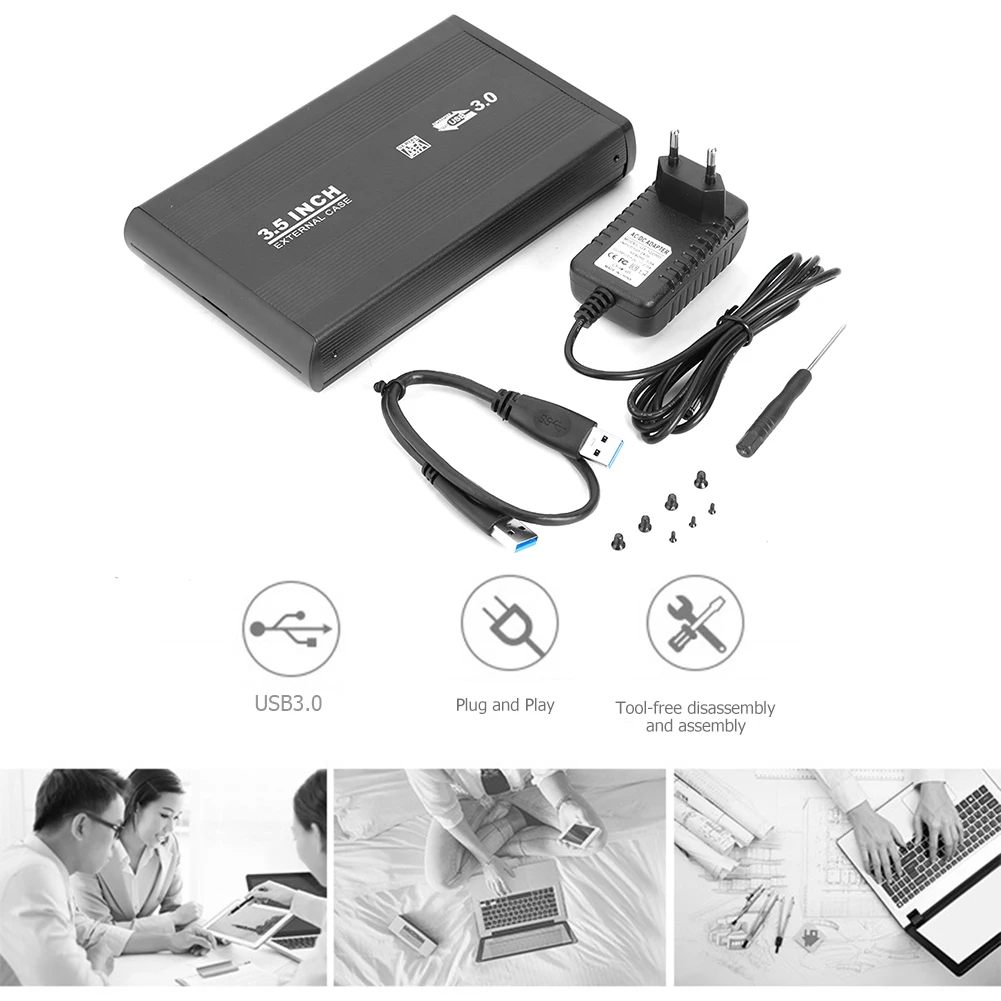 external hard drive case ssd enclosure external hard drive box hard disk case hard drive enclosure hdd case enclosure 2.5/3.5 inch USB 3.0 to SATA Port SSD Hard Drive Enclosure 480Mbps USB 2.0 HDD Case External Solid State Hard Disk Box