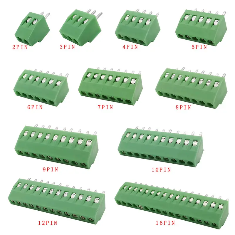 2.54mm/0.1" Pitch PCB Screw Terminal Block Connector 2P 3P 4P 5P 6P 7P 8P 9P 10P 12P 16Pin Terminals 150V 6A for 26-18AWG Cable - Image 4