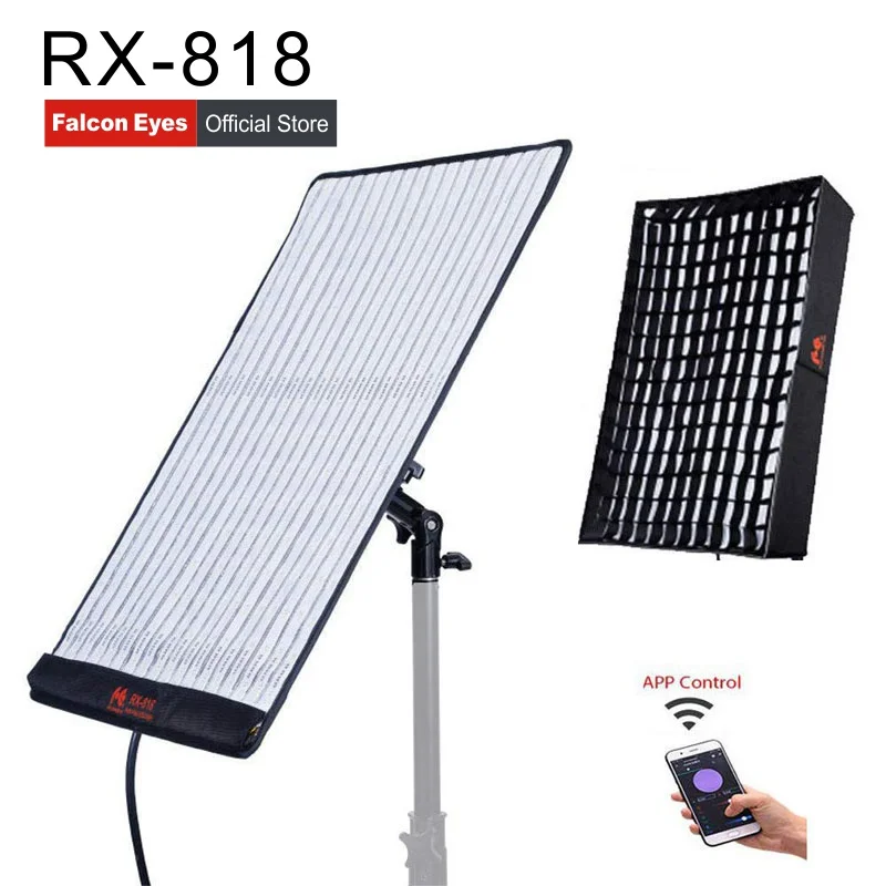 

FalconEyes 100W RGB LED Video Fotografia Light Support APP Remote Control Portable 8 Scene Modes Continuous Lighting Lamp RX-818