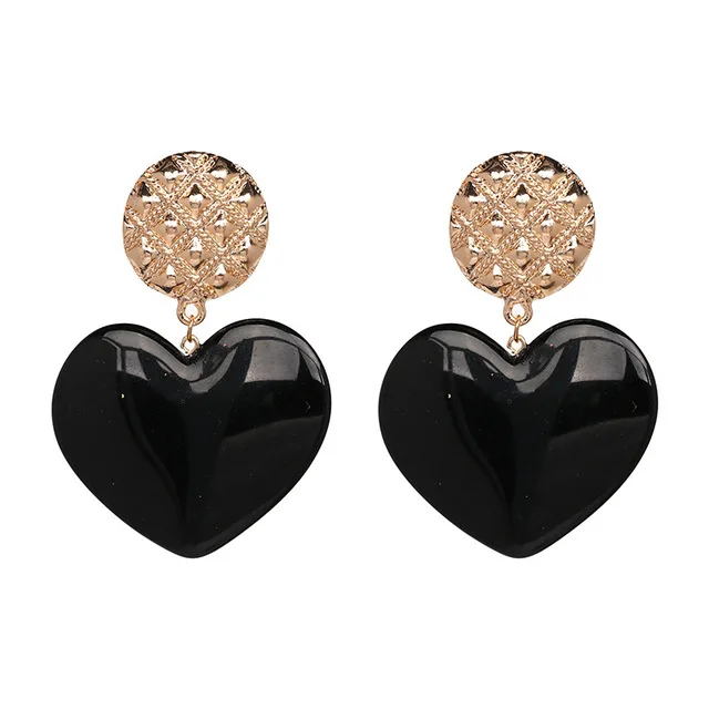 ZA модные серьги с искусственным жемчугом для женщин, Кристальные акриловые круглые серьги в форме сердца, Преувеличенные ювелирные изделия, подарок на день Святого Валентина - Окраска металла: 1170