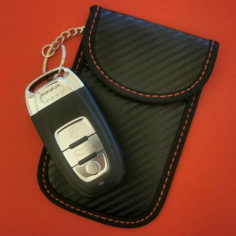 Car Key Signal Blocker Case Signal Shield Case Protector Pouch Car Keys Ring Keyless RFID Blocking Bag car key blocker,car key shielding box,faraday key fob protector