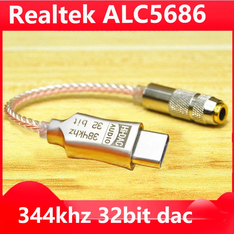 Earphone Amplifier Adapter ALC5686 USB Type C to 3.5mm DAC Headphone Amp Digital Decoder AUX audio Cable hifi adapter converter Android