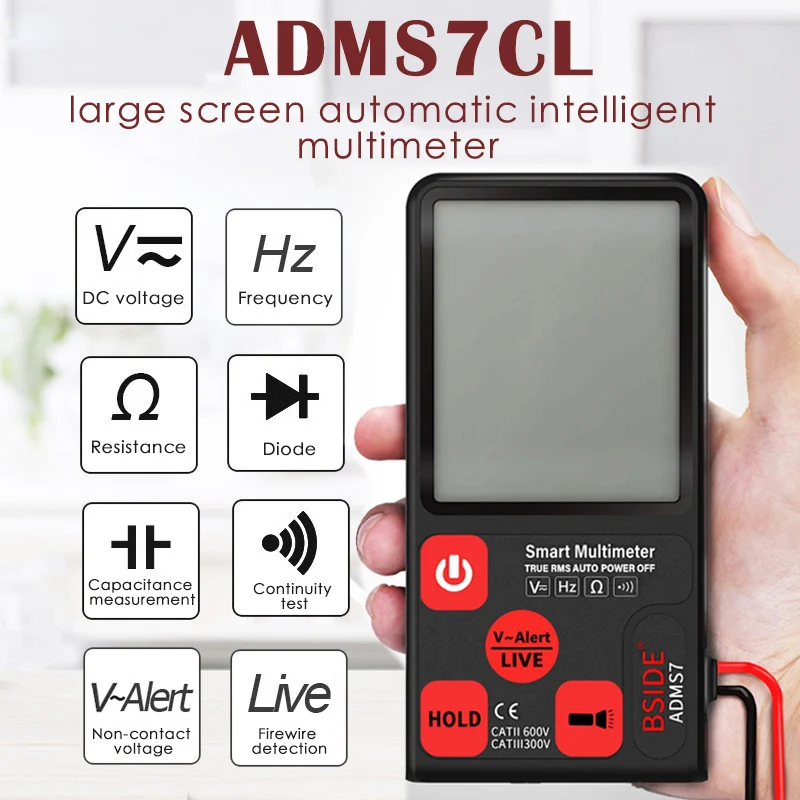 Ультрапортативный Цифровой мультиметр BSIDE ADMS7 S9CL большой 3 5 дюймовый ЖК дисплей