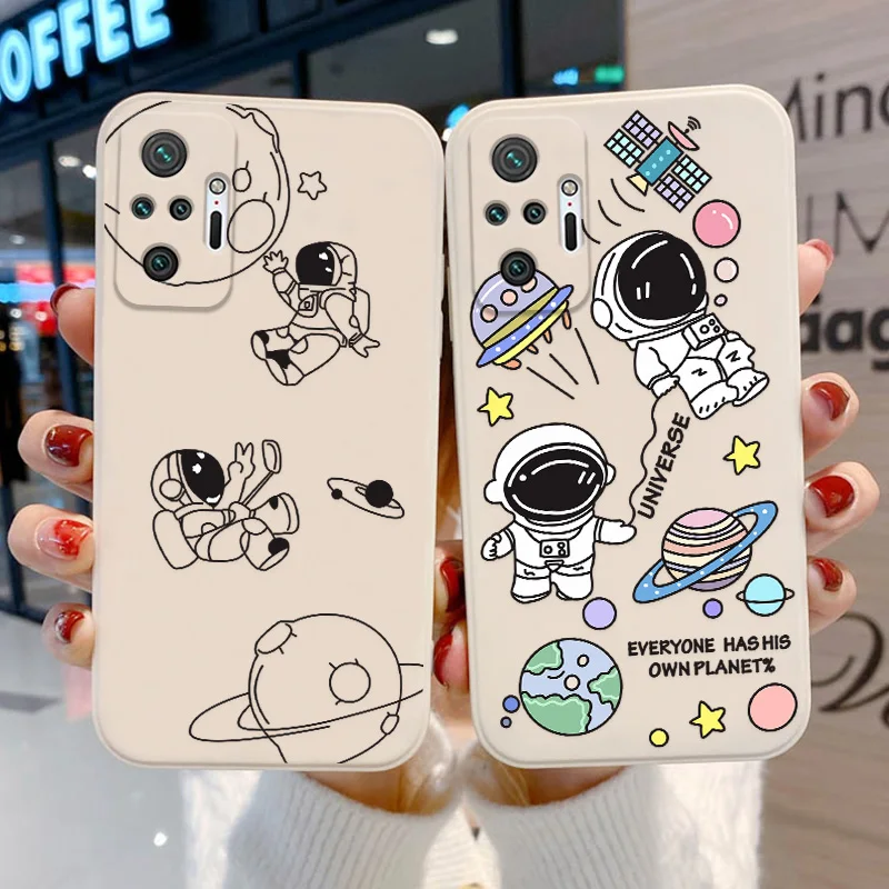 Poco X3 Pro Case Astronaut Soft Case For Xiaomi Redmi Note 10 9 Pro 8 Case Note9 Pro 11 9S 10S Little X3 9 T 9C NFC 9T 9A Cover