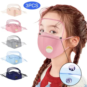 

3pcs Scarf Face 6pcs Kids Reusable Protect Face Cover With Breather Valve Detachable Eyes Shield Face Protection