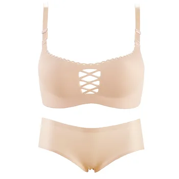 

2020 Seamless Solid Cutout Thin Mould Cup Strapless Bra Underwear Comfortable Breathable Soft Rimless Bra Women's Suit