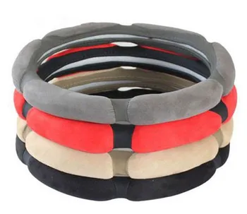 

37/38 cm Cool Universal Steering Wheel Covers Cars Case PU Leather and Suede Material Good As Genuine High Grade Fashion