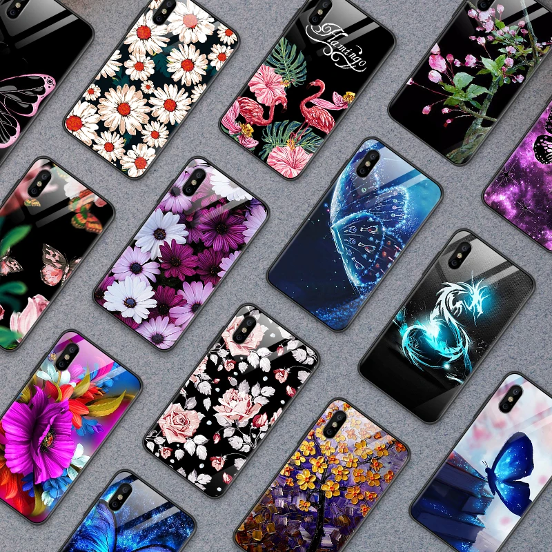 Чехол для iPhone 5S SE 6 6S 7 8 Plus XR XS MAX задняя крышка из закаленного стекла Meizu M5 M6 M8 M9 Note 16th