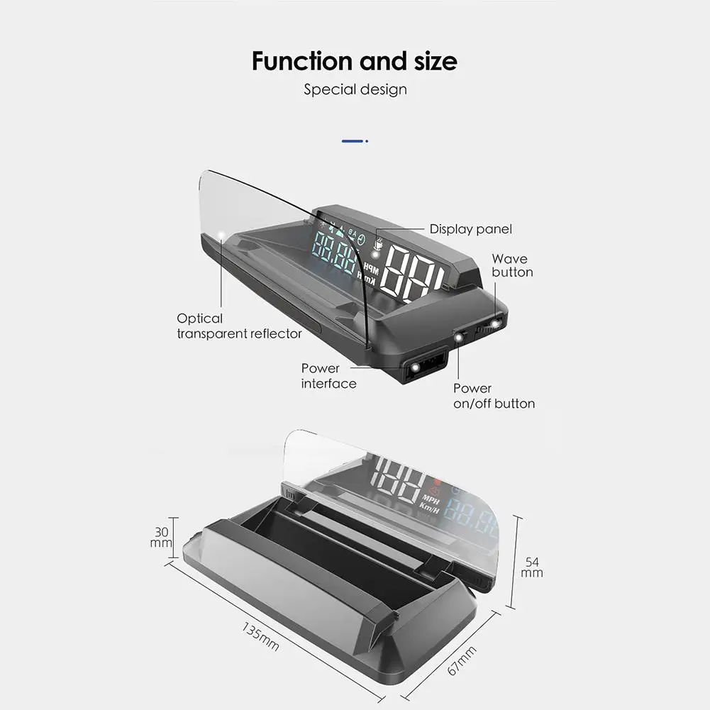 Автомобильный HUD Дисплей OBD электроники головой вверх автомобилей аварийная