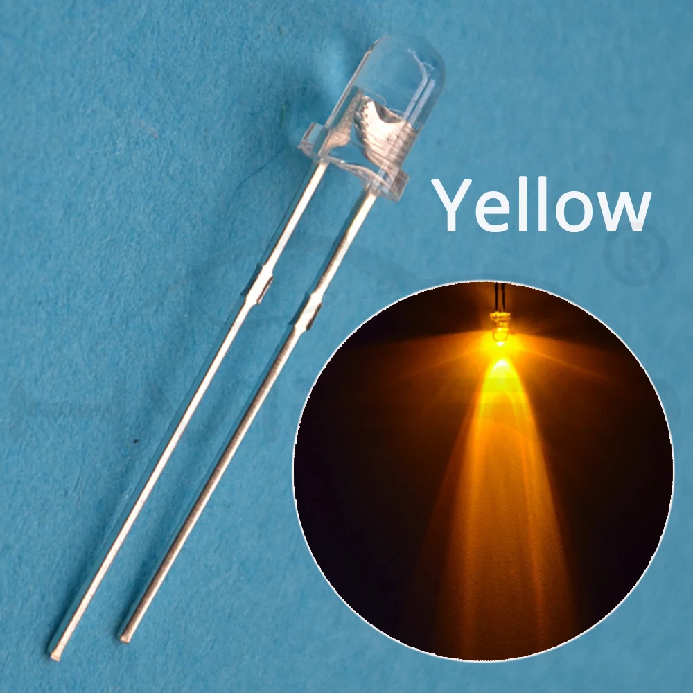 Hviero F3 3mm Round White Red Yellow Blue Green Bright Light Emitting Diode Assortment Kit Bulb Led Lamp Electronic component