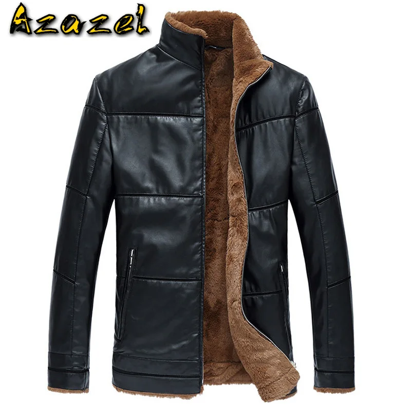 Plus Size 8XL Big and Tall Men Fur Lined Coats Jackets Winter Style Mens Brand Clothing Leather Faux Jacket C036 | Мужская одежда