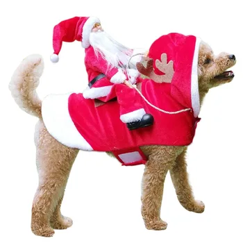 

Pet Santa Christmas Costumes Santa Dog Costume Dog Warm Apparel Party Dressing up Clothing for Dogs Cats Pet Suit Animal Clothes