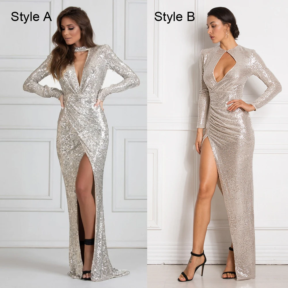 сексуальные V образный вырез платья с запахом длинное платье пустотелый на