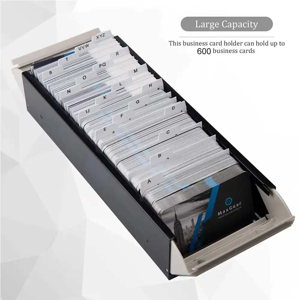 MyLifeUNIT 600 Cards Capacity Business Card Storage Box with A Z Index