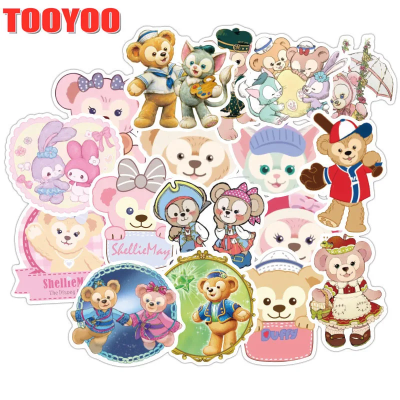 36Pcs/Set Duffy Bear Cartoon Girl Series Sticker Decal For Luggage Skateboard Snowboard Decorative Suitcase Laptop Diy Toy