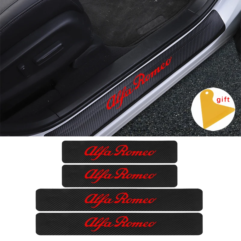 4 шт. наклейка на порог автомобиля из углеродного волокна для Alfa Romeo Giulietta 159 156 MITO