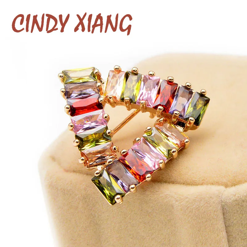 Женская/Мужская брошь геометрической формы CINDY XIANG маленькая с разноцветным