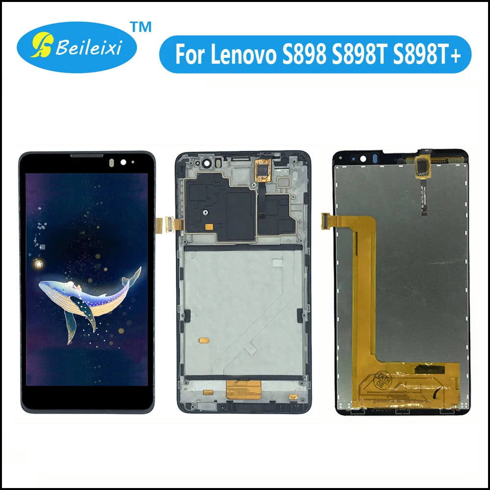 Для Lenovo S898 S898T + ЖК-дисплей кодирующий преобразователь сенсорного экрана в сборе