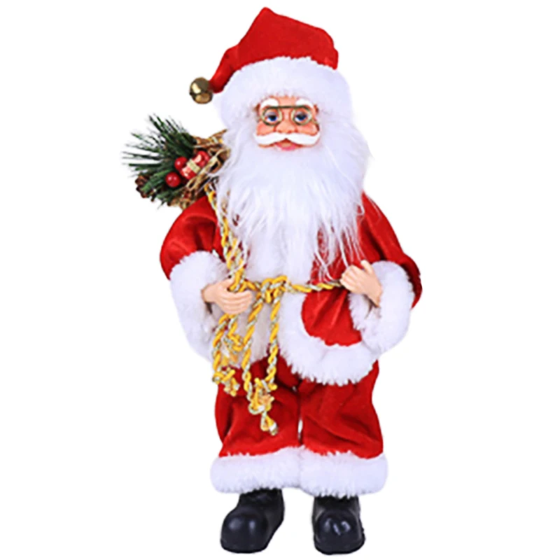 Christmas Decorations New Year Red Cap Christmas Ornament Santa Claus Doll Simulation Of the Elderly Ornaments Toys Gift - Цвет: Red white