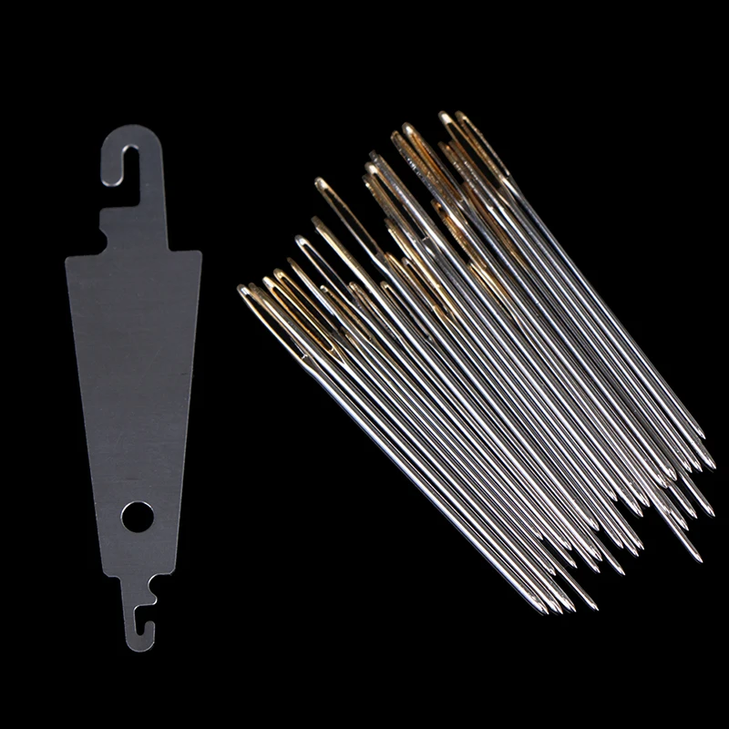30pcs Hand Sewing Needles Gold Eye Embroidery Cross Stitch Needles With Threaders Home DIY Sewing Accessories 3.4cm/3.7cm/4.1cm