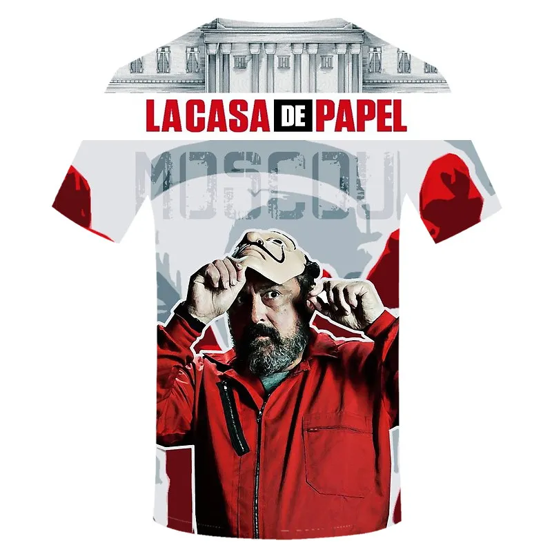 Movie Money Heist The House of Papel Футболка мужская забавная футболка с 3D принтом из Берлина мужская одежда летние топы футболки