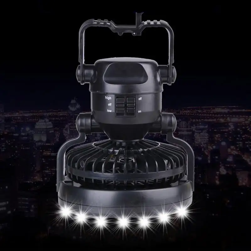 

LED Night Light Fan Tent Lantern Camping 2in1 Gear Hiking Multifunctional Camping Fan