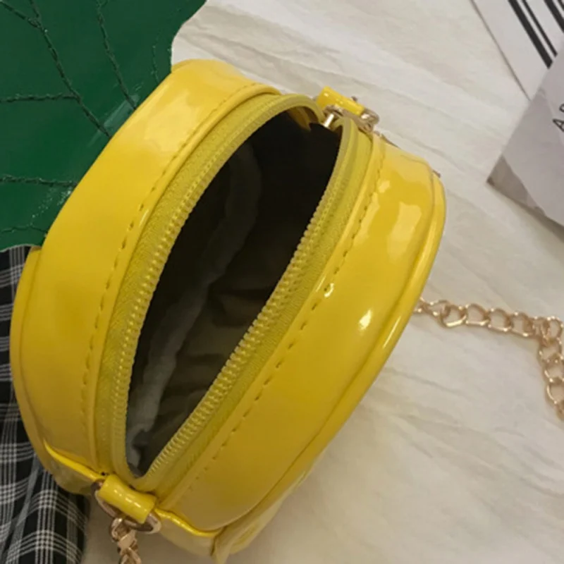 Женская сумка, кошелек из искусственной кожи, модная, индивидуальная Желейная сумка с ананасом, желтая Корейская девушка с цепочкой, на молнии, одиночная сумка в виде ананаса средней жесткости