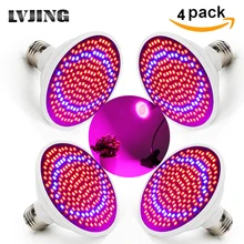 E27 Светодиодный светильник для выращивания, полный спектр, для помещений, для выращивания палаток, коробка для гидропоники, лампа для выращивания растений, 20 Вт, светодиодный светильник для выращивания аквариумов, 4 шт