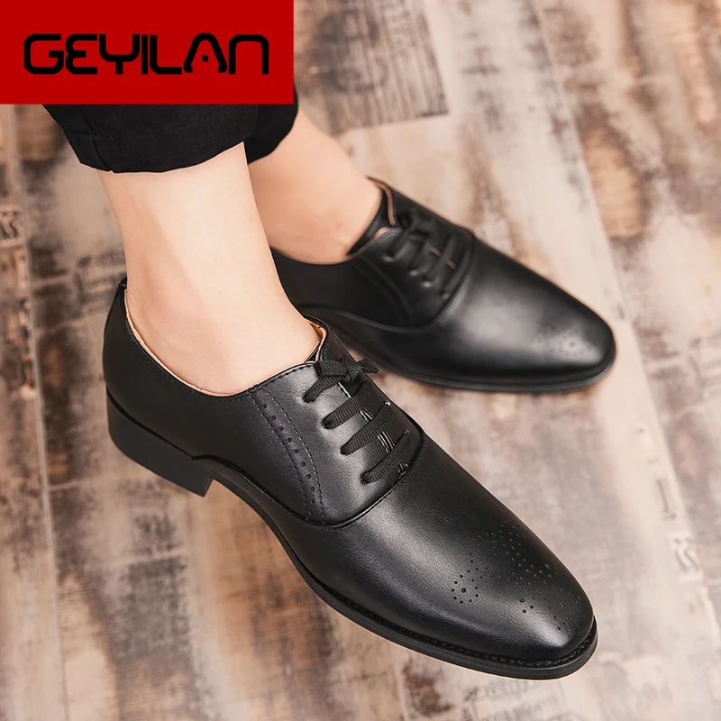 

Large size 38-48 Fashion Men Casual Dress Shoes Male Oxfords Office comfortable Shoes Men Wedding Leather Shoes British Style
