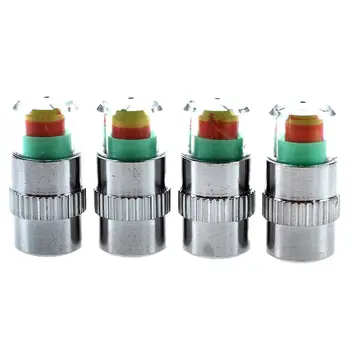 

4PC Car Auto Tire Pressure Monitor Valve Stem Caps Sensor Indicator Alert Eyes J