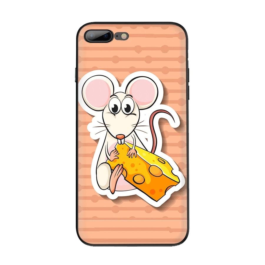 Чехол для мобильного телефона из ТПУ для iPhone 11 Pro XR X XS Max iPhone 7 8 6 6s Plus 5 5S SE, чехол с милой мультяшной мышкой с сыром