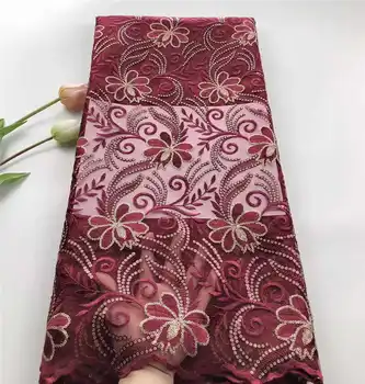 

factory offers Organza lace high Quality 2019latest African Sequins Lace Fabric For Nigerian wedding Dresses Winn381s