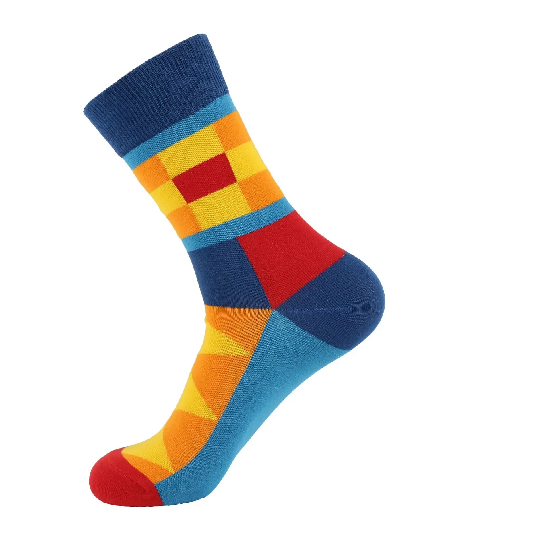 Women's socks combed cotton checkered pattern fashion tube happy men and women socks novelty skateboard crew casual crazy socks - Цвет: 11