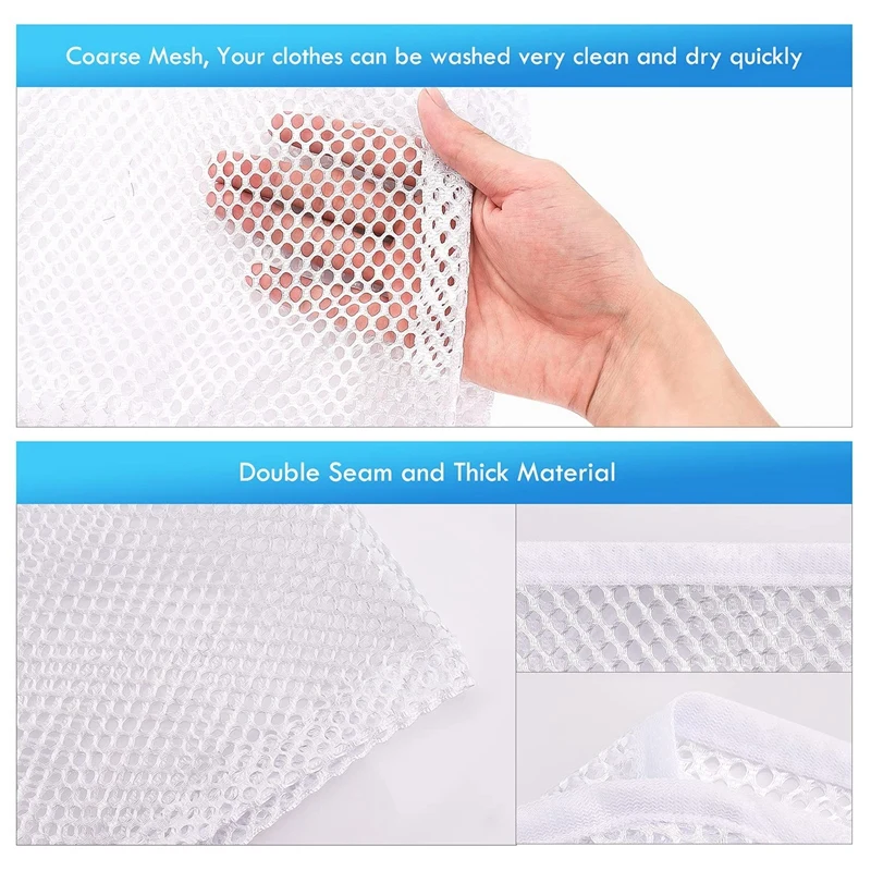 Laundry Bag Set of 4 Laundry Net Laundry Bags Washing Machine with Cord Stopper, Reusable Large Mesh Bag for Laundry