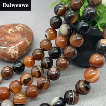 

Stripe Banded Dreamily Agate Bead Stone Round 4-12mm Gemstone Loose Spacer DIY